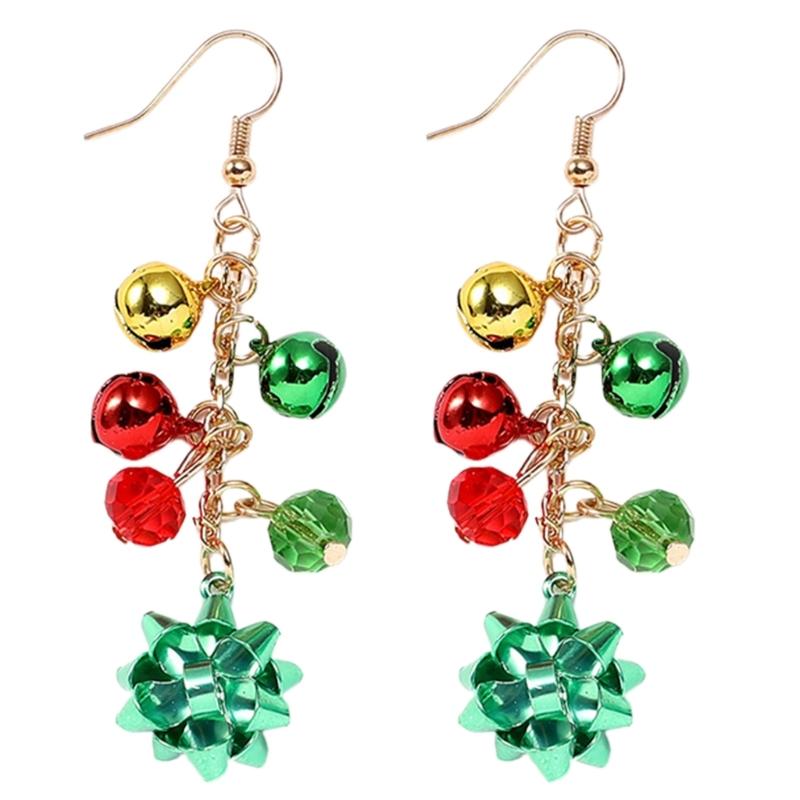 Colorful Earrings Christmas Dangle Earrings Cute Ear Pendants Alloy Material Ear Jewelry Christmas Earrings for Party