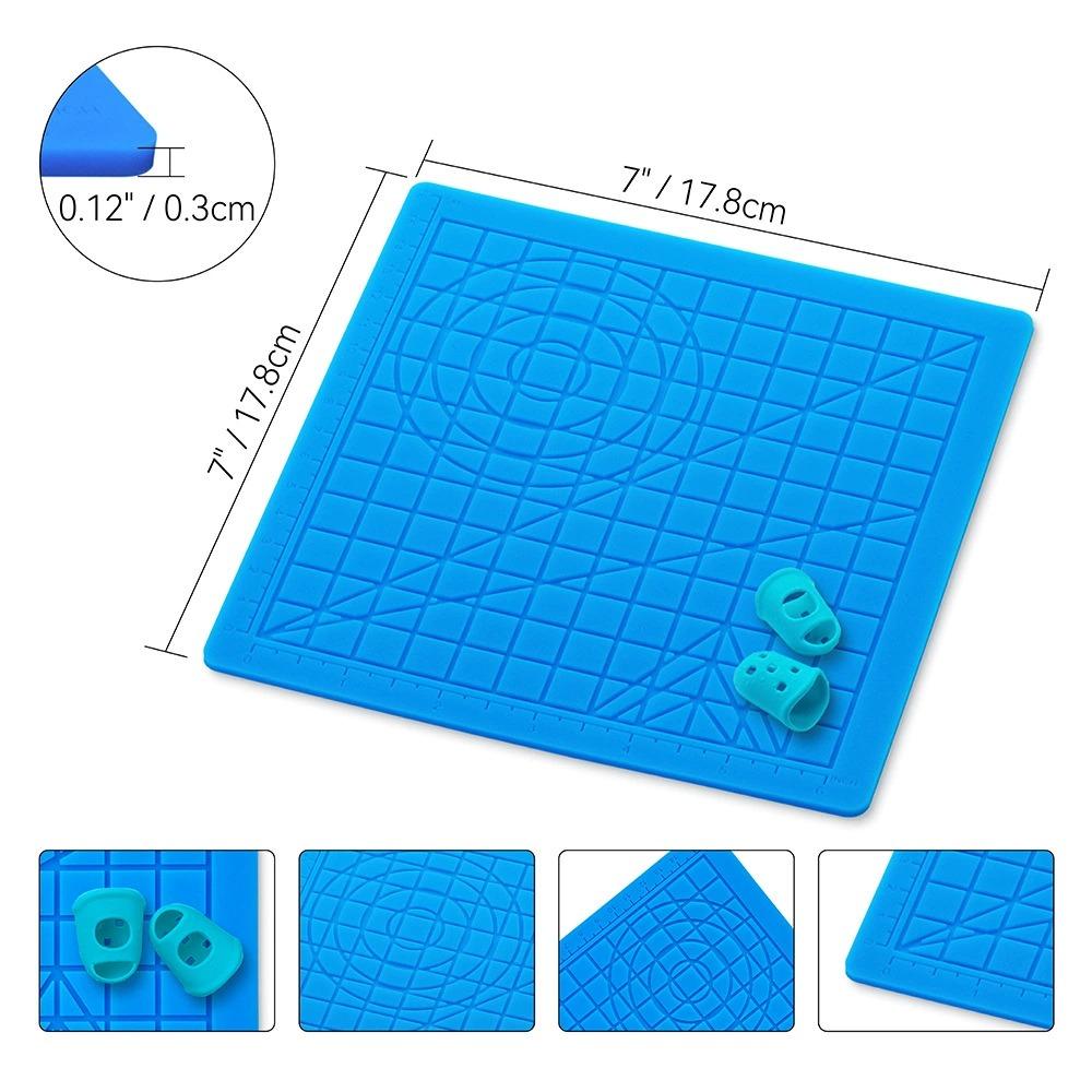 3D Printing Silicone Mat DIY With 2 Finger Protectors Template Drawing Tool Silicone Pad Drawing Tools for Kids Adults