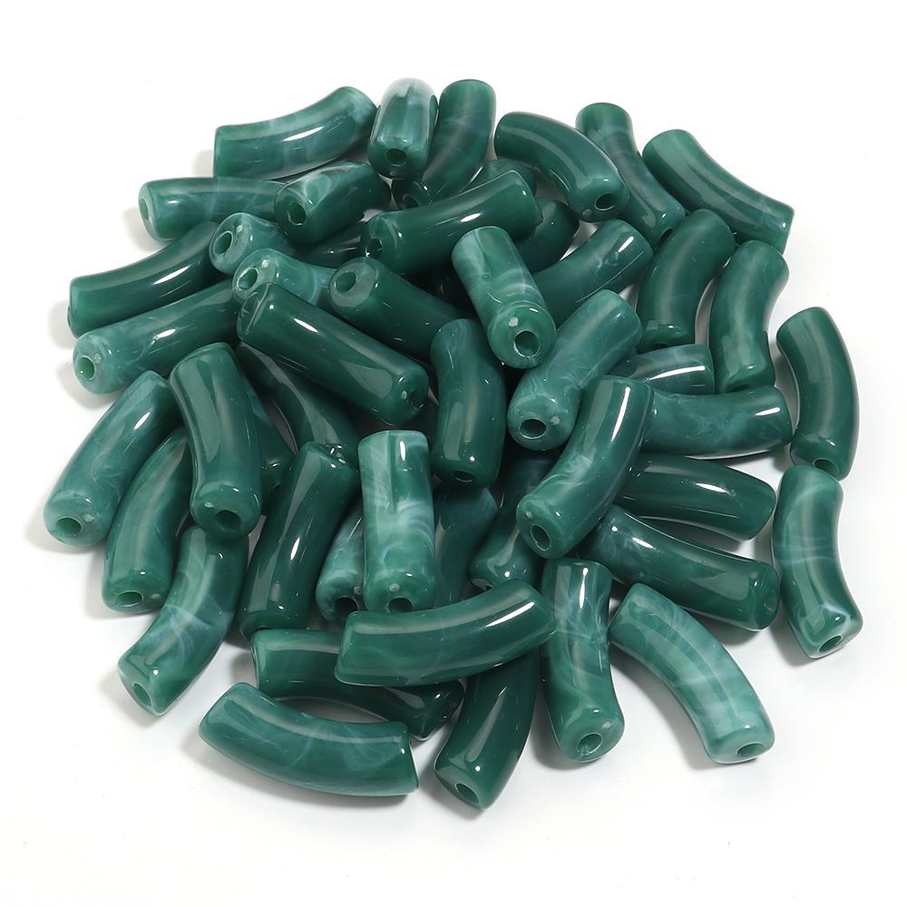 20pcs 35x11mm Acrylic Curved Tube Beads Dual Color Loose Beads For Jewelry Making DIY Handmade Necklace Bracelets Accessories