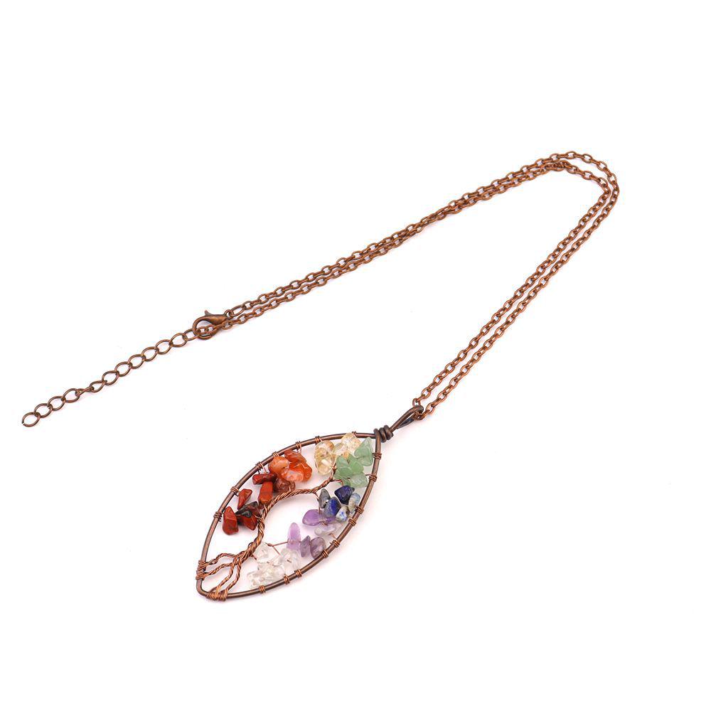 Temu Valence Handcrafted Tree of Life Leaf Necklace N03