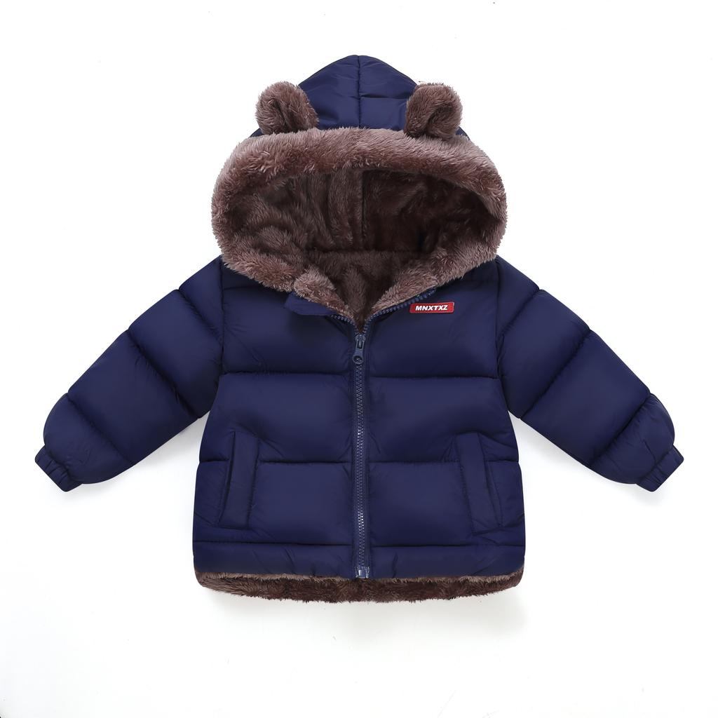 Jesień Zima Ubrania Dziecięce z Puchu i Bawełny, Niemowlęce, Średnie i Małe Dziecięce Ubrania Bawełniane, Plus Aksamit Ciepła Kurtka Bawełniana