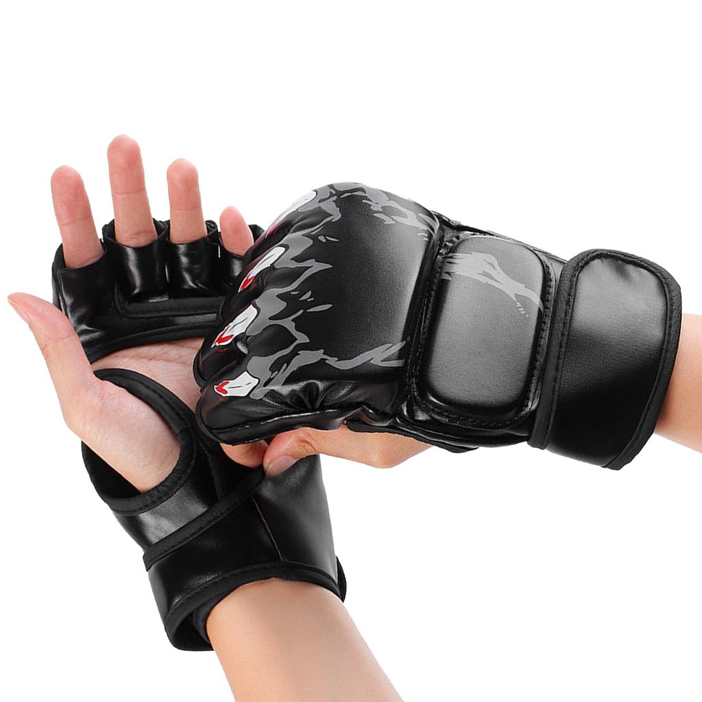 Boxerské rukavice s polovičními prsty Pro boxovací pytel Otevřené dlaně Pro boj Kickbox Sparringové rukavice pro muže ženy Boxerský trénink