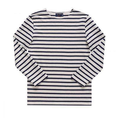 Saint James Kids Long Sleeve Tee Modern Stripe 2066 Ecru Marine