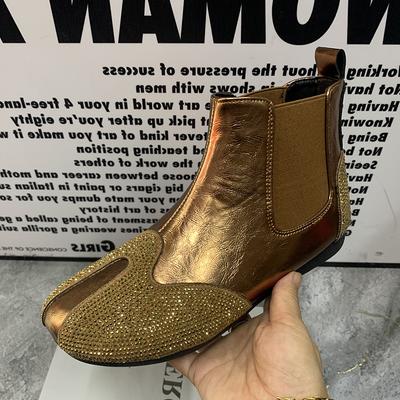 Botas de Moda para Mujer Tallas Grandes Botines Casuales Planos Botas de Nieve Cálidas Antideslizantes con Piel Botas de Otoño con Pedrería Zapatos de Invierno para Mujer