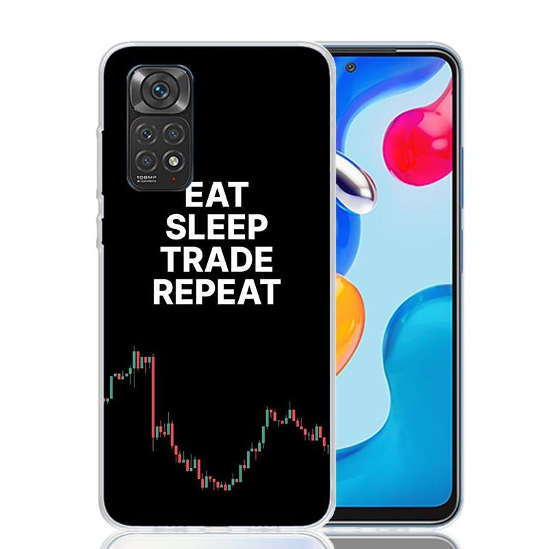 Trade Investment Forex Stock Market Phone Case For Xiaomi Redmi Note 15 14 13 12S 12 Pro Plus 11S 11E 11 11T 10S 10 Art Soft Pat