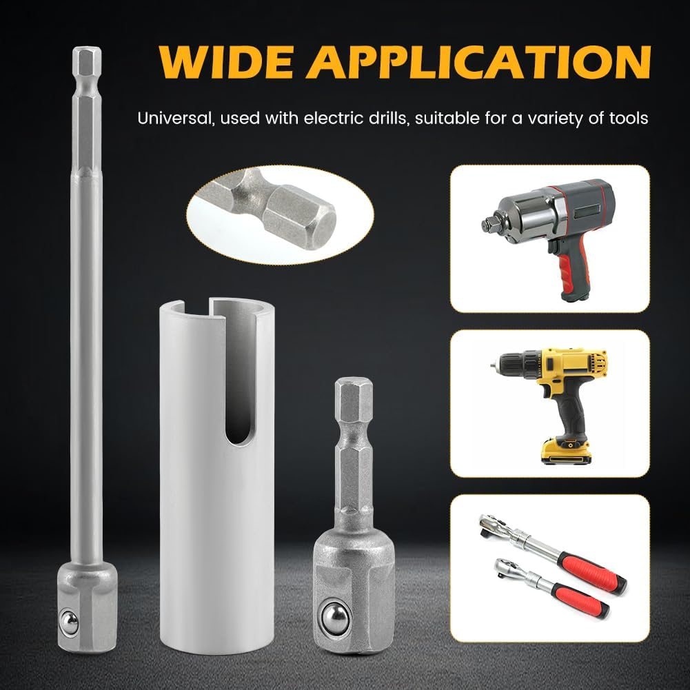 CALIDAKA 8inch Scissor Jack Slotted Drill Adapter T-Slot Drill Attachment with 2 Adapter Bits,Compatible with RV Manual Scissor Jacks C-Jack