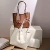 Large-capacity commuter tote bag, high-end woven mother-and-daughter bag, 2024 new model, college student shoulder bag for women