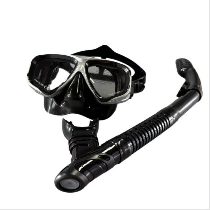 Snorkeling Two-Piece Set - Complete Dry-Style Dive Mask Equipment - Air Tube Set - Mask for Diving