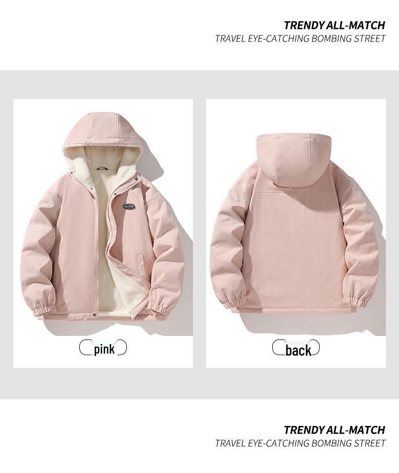 2025 Men's Autumn/Winter Thickened Hooded Cotton Jacket with Plush Lining - Warm Outerwear