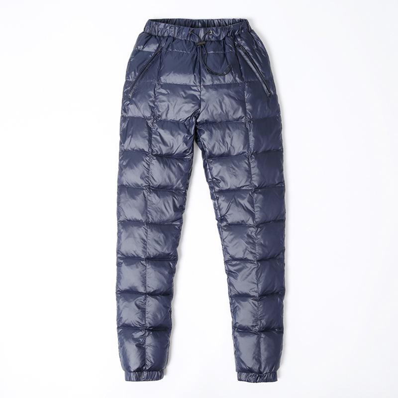 

Женские утепленные брюки с высокой талией, стройнящие - Зимние теплые хлопковые с 90% белого утиного пуха, доступны большие размеры 3XL (recommended for 150-165 jin)