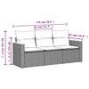 3 Piece Garden Sofa Set with Cushions Black Poly Rattan