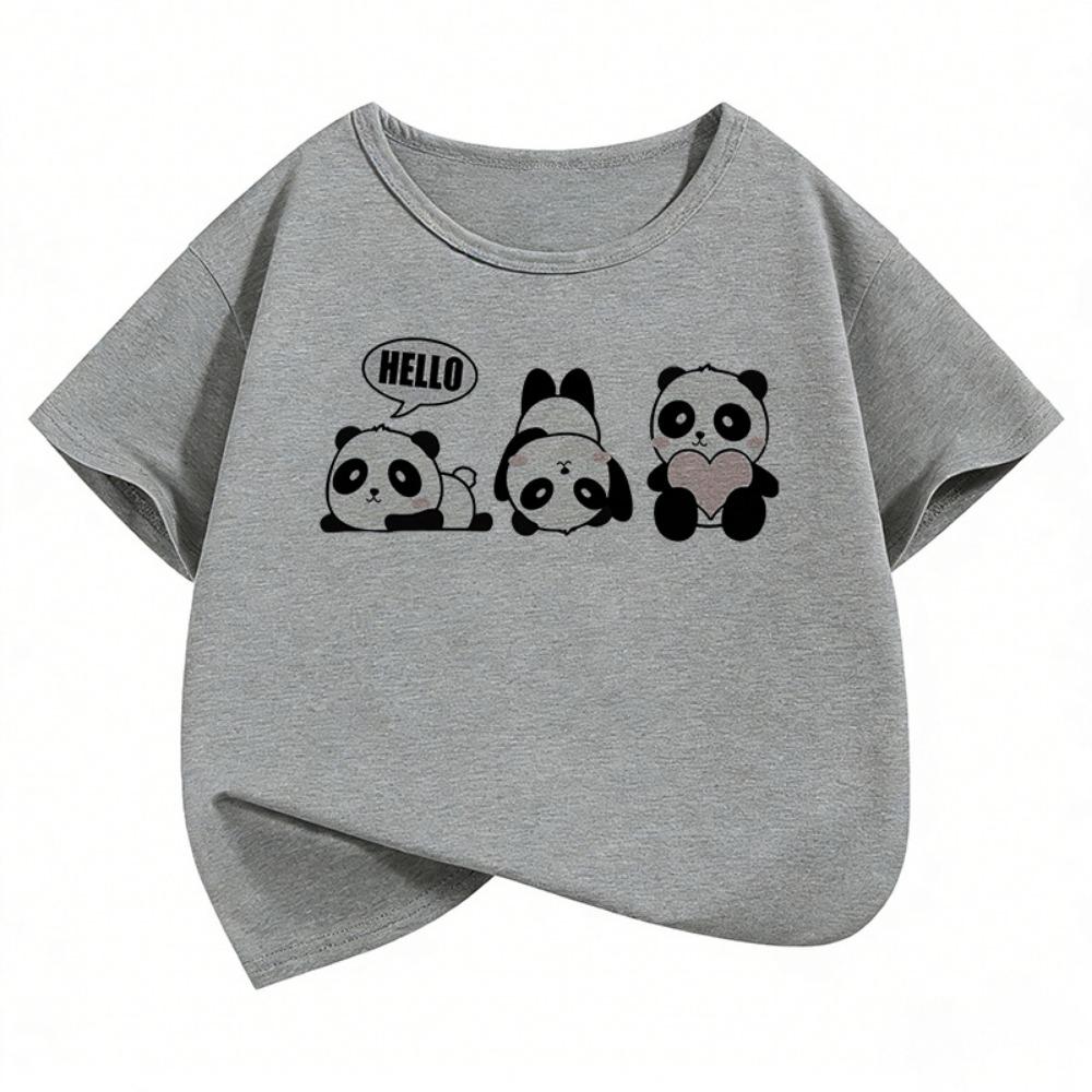 Short Sleeve Panda Funny T Shirts Animal Kids Children's T-shirt Boys Girls Summer Spring Casual Top Tee Shirt