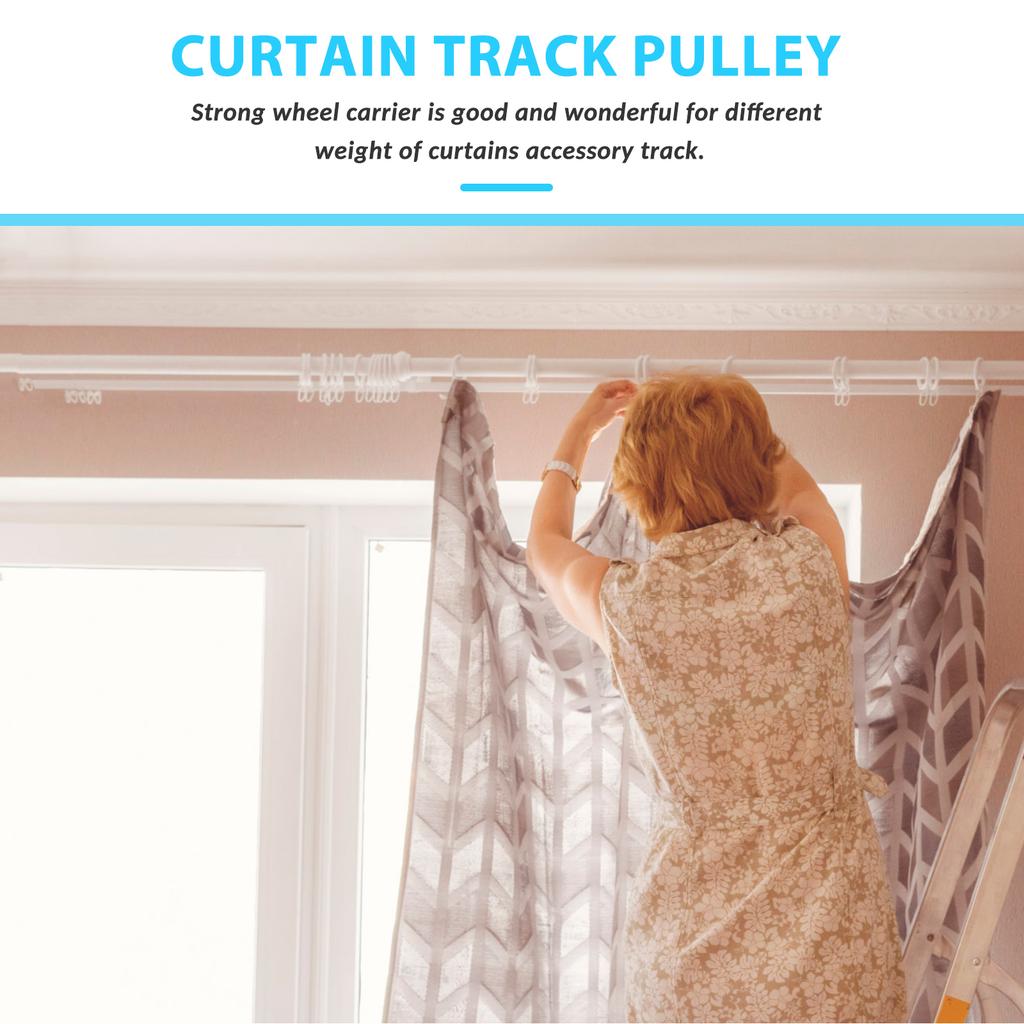 50 Pcs Stainless Steel Heavy Duty Silent Curtain Track Roller With Hooks Strong Wheel Carrier For Decorative Accessories