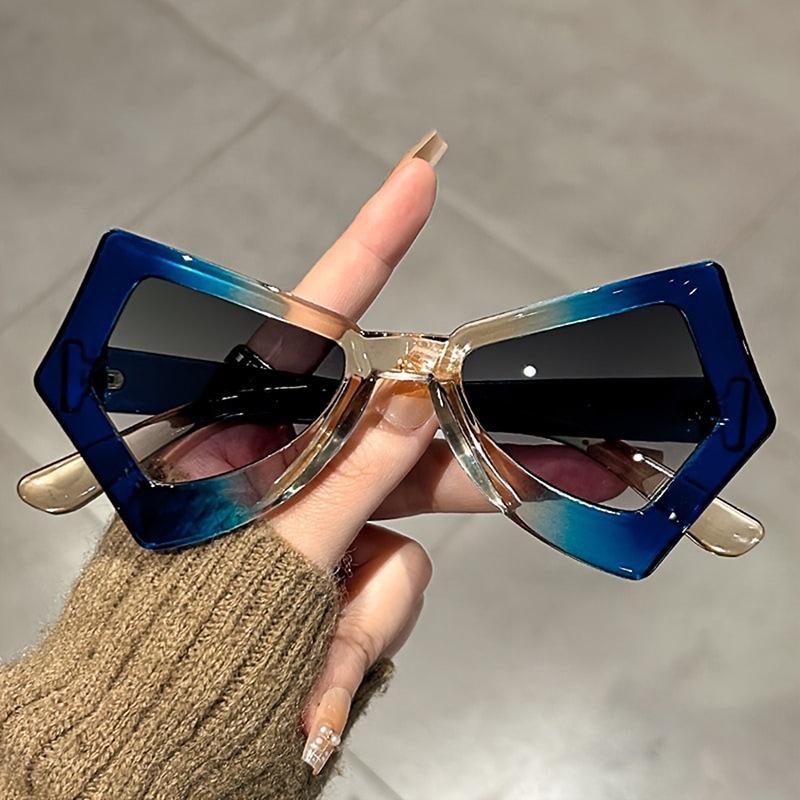 2023 Trendy Cat Eye Anti-Blue Light Butterfly Glasses with Irregular Large Frame