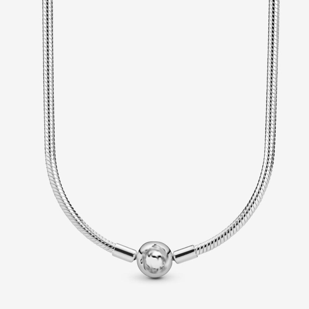 Elegante 925 Silber plattierte Schlangenkette Halskette mit DIY Perlenanhänger für den täglichen Gebrauch