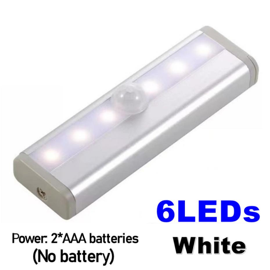 6 /10 Leds PIR Motion Sensor LED Cabinet Light Automatic Sensor Wardrobe Closet Lights Drawer Night Light Lamp for Indoor Lamp