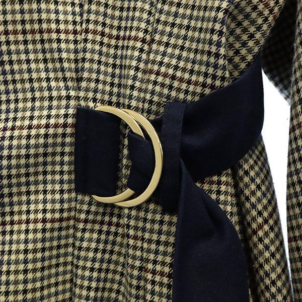 REDYAZEL Houndstooth Long Sleeve Tunic F Brown One Piece Women Used