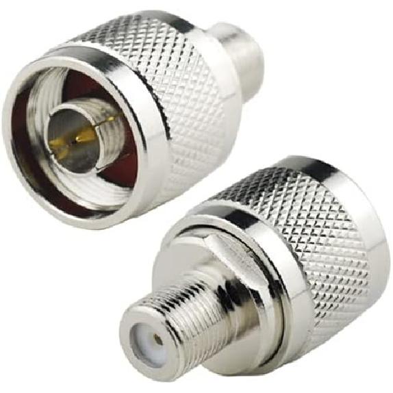 F to N Adapter F Female to N-Type Male Coax Adapter Connector for Antenna, Router, Booster Systems