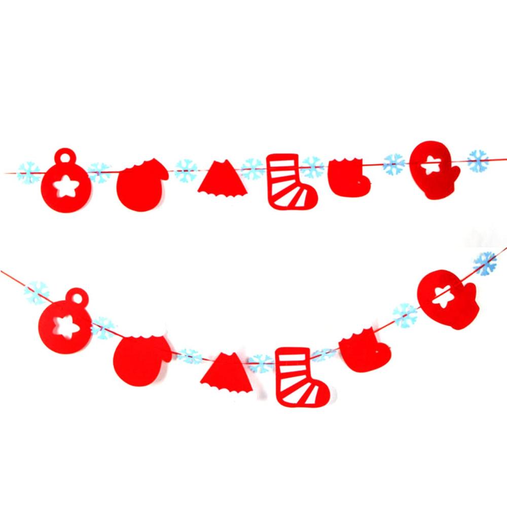 New Year Gifts Felt Christmas Pull Flag Party Supplies Christmas Decoration Hanging Banner