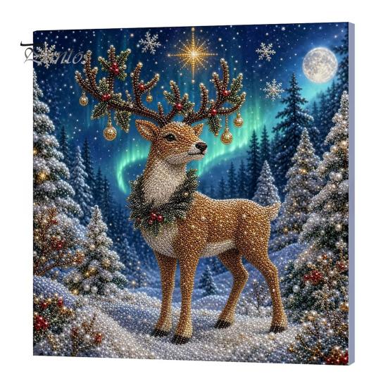 Christmas Home Decoration Faux Pearl Art Kit, DIY Snowman Painting 3D Festive Living Room Accents Xmas Scenes Crafting Project for Adults Beginners,