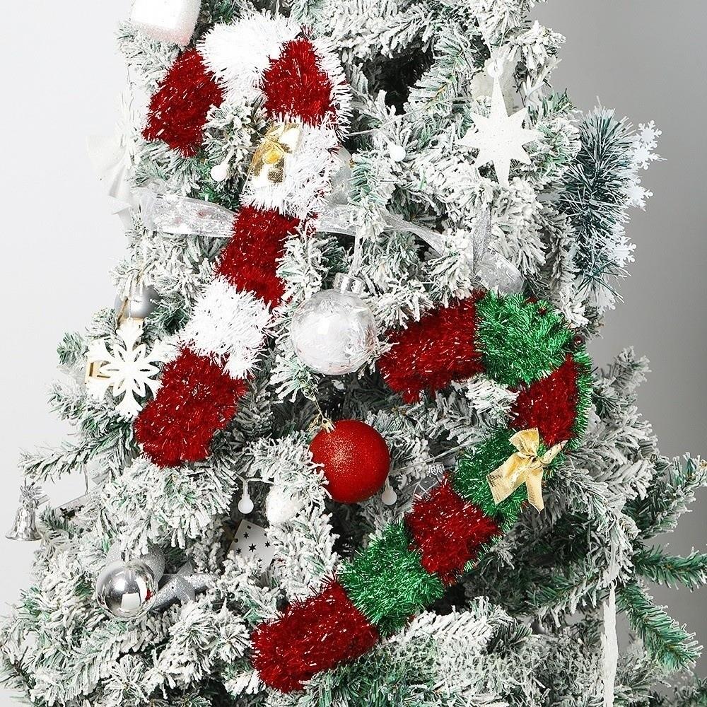 DIY Christmas Candy Cane Ornaments Ribbon Garland Xmas Tree Ornaments Holiday Party