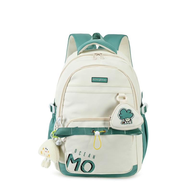 

New girls large-capacity schoolbag Junior high school backpack High value durable backpack Fashion backpack зелений