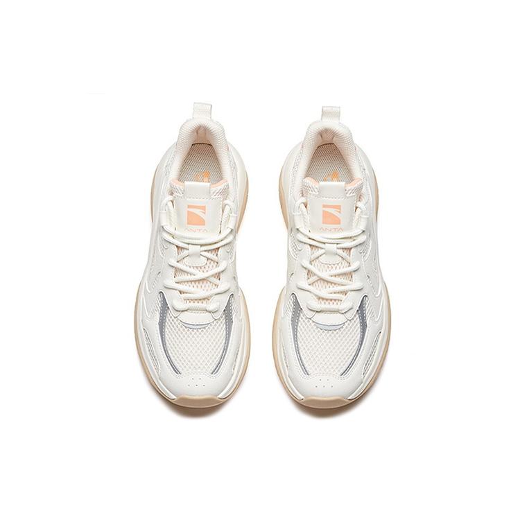 Anta Mesh, Synthetic Leather Cushioning Slip Resistant Abrasion Resistant Lightweight Low Top Chunky Sneakers Women's 922027033-2