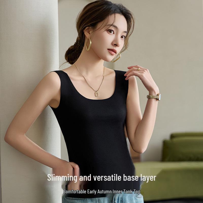 Women's Seamless Knitted Modal Camisole Tank Top - Plus Size Sleeveless Sport Base Layer