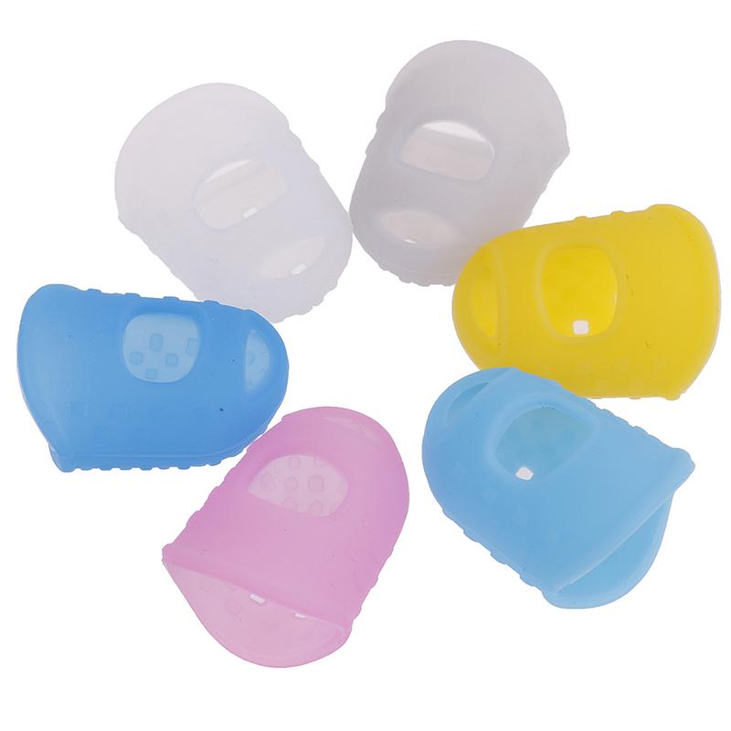 Mehrfarbiger Silikon-Fingerhut mit Spitze, ausgehöhlt, atmungsaktiv, Strickwerkzeug, DIY-Bastelarbeit