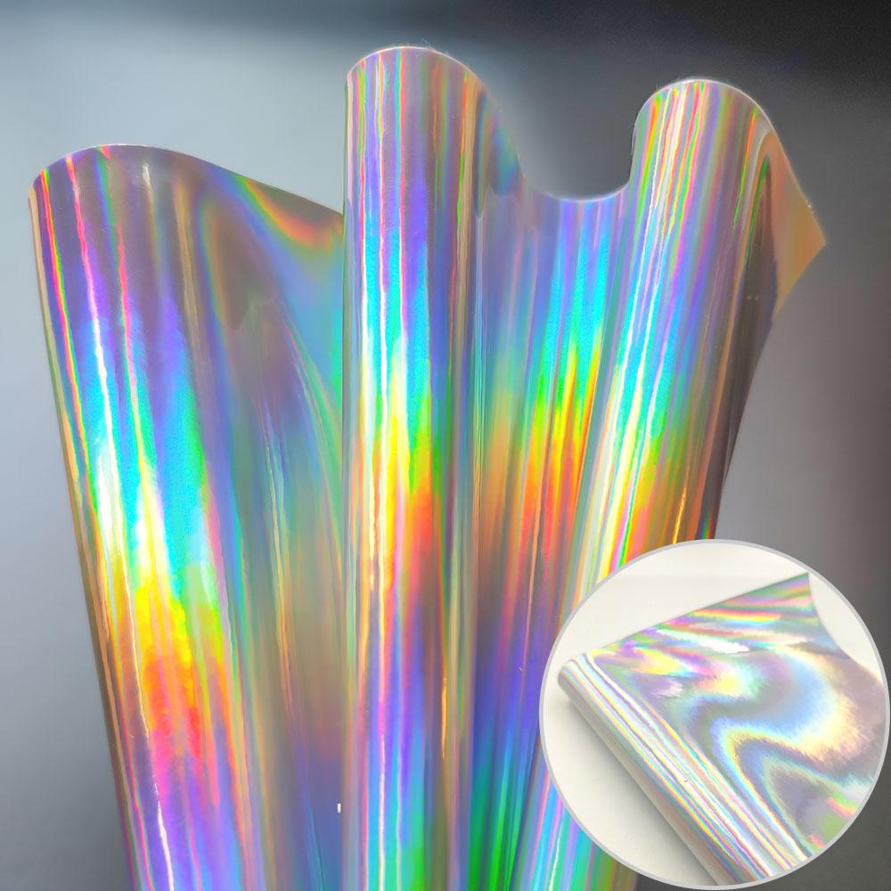 Hologram Iridescent Rainbow Mirrored Faux PU Leather Synthetic Laser Leatherette Fabric Craft Cloth DIY Bows Making Earring