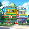 1263+PCS Street Scene Convenience Store MOC Building Blocks Small Particle DIY Model STEM Educational Toy Kids Birthday Gift