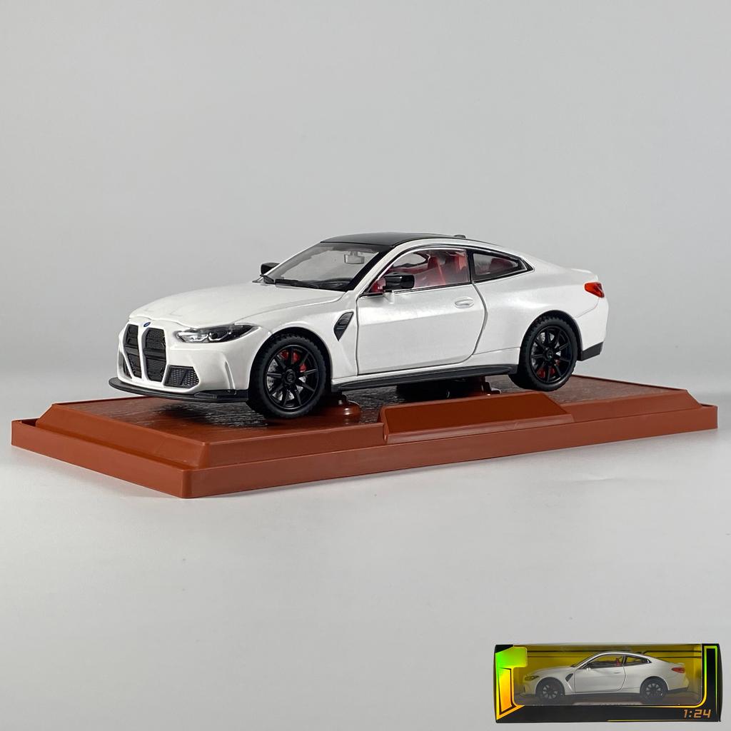1:24 BMW M4 High Performance Sports Coupe Alloy Diecast Model Children Toy Cars Sound & Light Pull Back Christmas Gifts For Boys