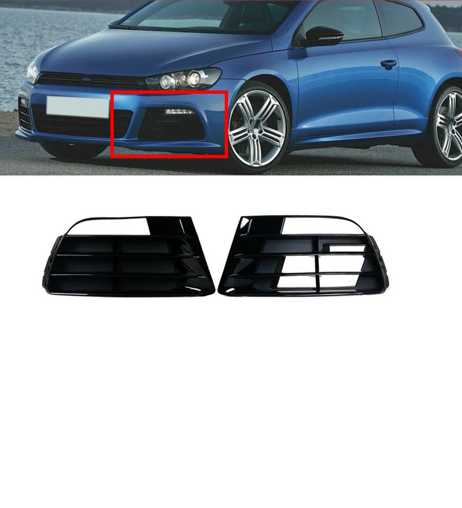 Car Front Bumper Fog Light Lamp Cover Grille For Volkswagen VW Scirocco R 2009 2010 2011 2012 2013 2014 Lower Grill