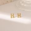 Full of Diamonds H Letter Ins Niche Design New Trendy Personality Fashion Stud Earrings