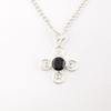 Schwarzer Onyx Edelstein 925 Sterlingsilber Schmuck Handgefertigter Anhänger Geschenk für Ehefrau PP-41-21