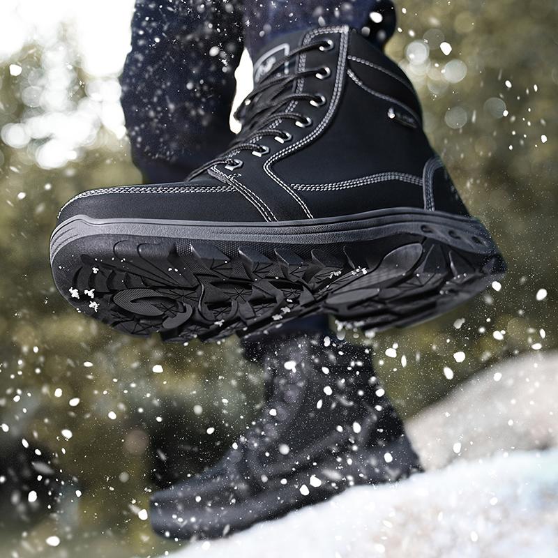 Men's Plus Size Fashionable High Top Outdoor Leisure Hiking Shoes Hiking Shoes with Plush Insulation Cotton Shoes Snow Boots