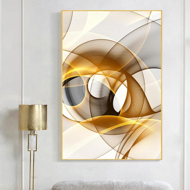 

Черная золотая линия, абстрактная настенная живопись на холсте, скандинавские минималистичные постеры и принты, современная картина для гостиной, домашний декор 21*30cm