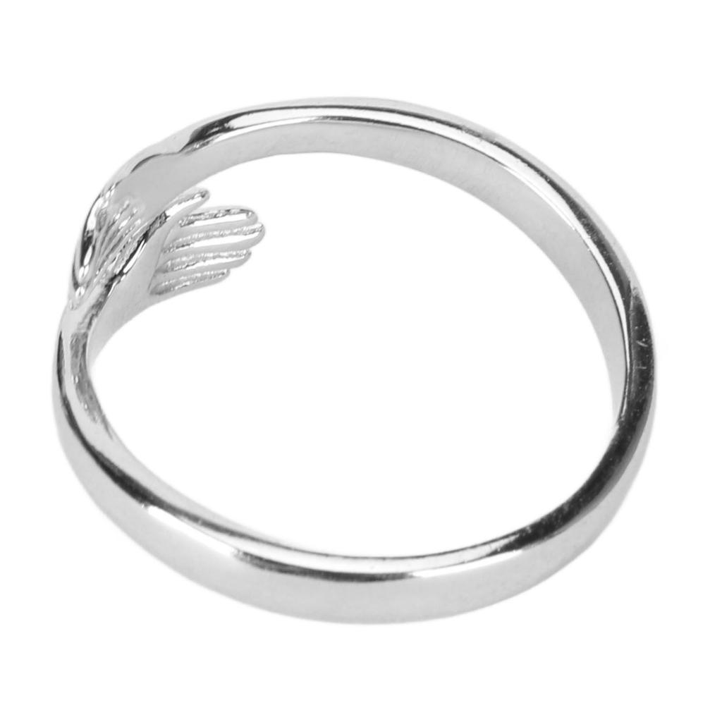 Women Hug Ring Wedding Party Silver Fashionable Elegant Adjustable Open Ring Jewelry Accessory