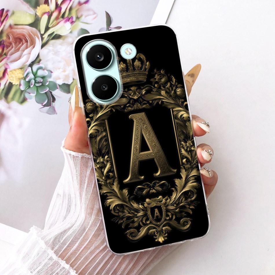For Xiaomi Poco X8 Pro Royal Crown Initial Letter Couple Phone Case For POCO X8 Pro Max X8Pro 5G Soft Silicone TPU Bumpers