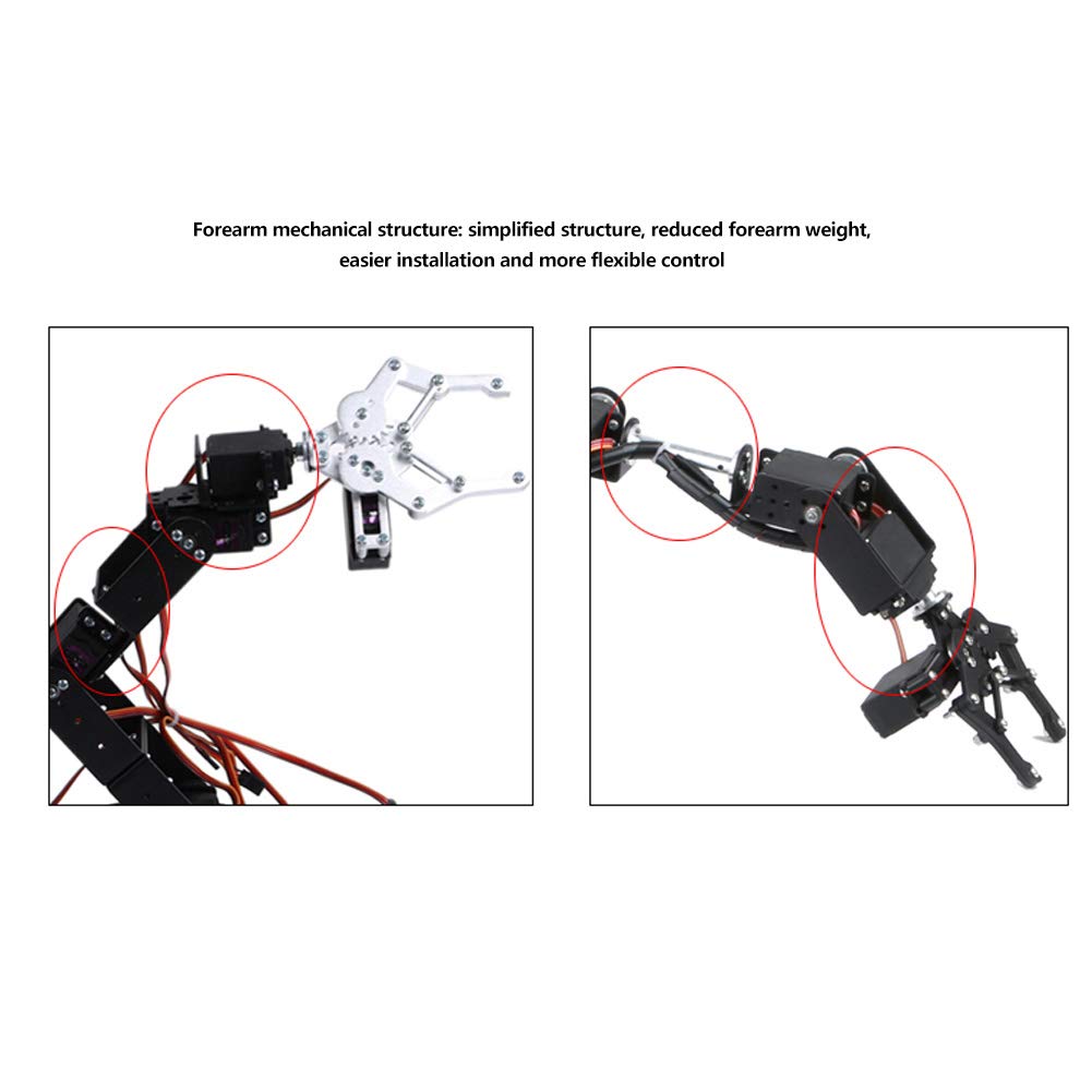 Zerodis Industrial Robot Mechanical Arm, Manipulator Robot Mechanical Arm, 6DOF, Precision Structure, Metal Gear, Powerful Power System, Stability, fo