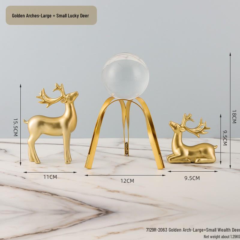 Golden Light Luxury Resin Handicrafts Collection: Ornaments for Office, Living Room, Wine & TV Cabinets