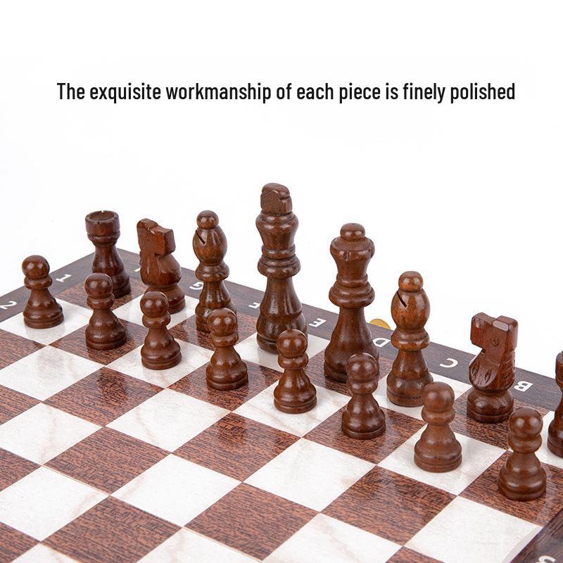 

Magnetic Wooden Chess Set for All Ages: Educational Logic Game with Magnetic Pieces