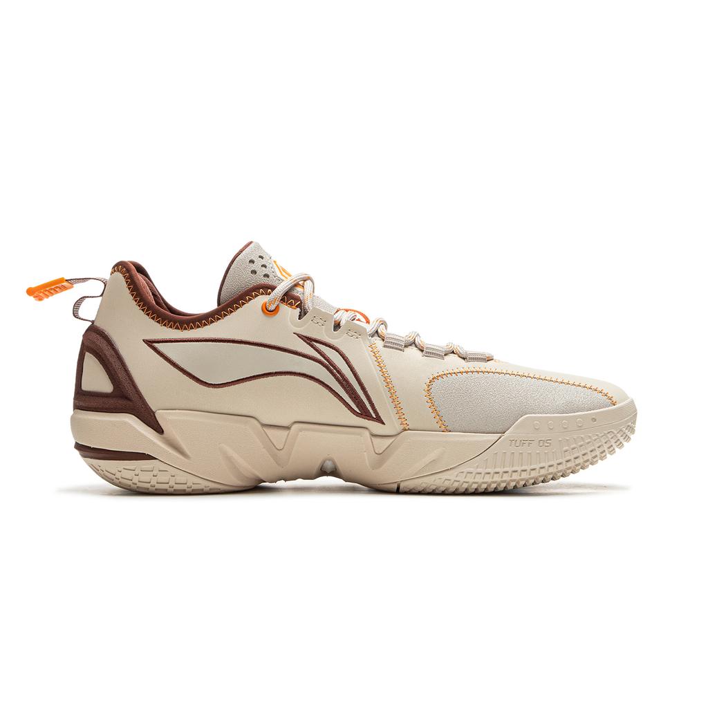 New LiNing Anti Wool 4.5 Cushioning Anti Slip And Wear Resistant Low Top Basketball Shoes Men's Beige Coffee ABFU049-4