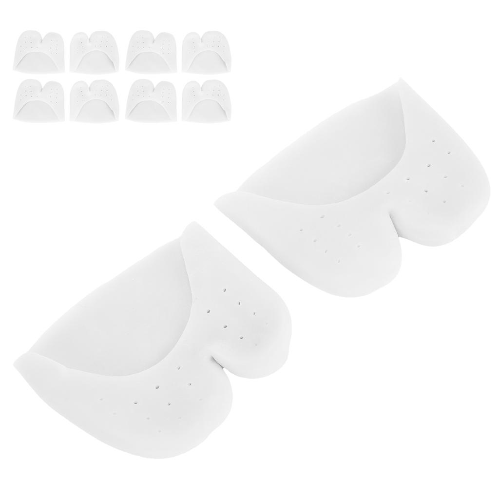 5Pairs Toe Cap Cover WShaped SEBS Forefoot Cushioning Pad Protector with Breathable Hole(White )