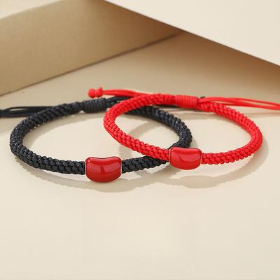 Acacia Bean Couple Bracelet A Pair of Woven Hand Ropes Men's and Women's Niche Design Sense Commemorative Gift for Objects
