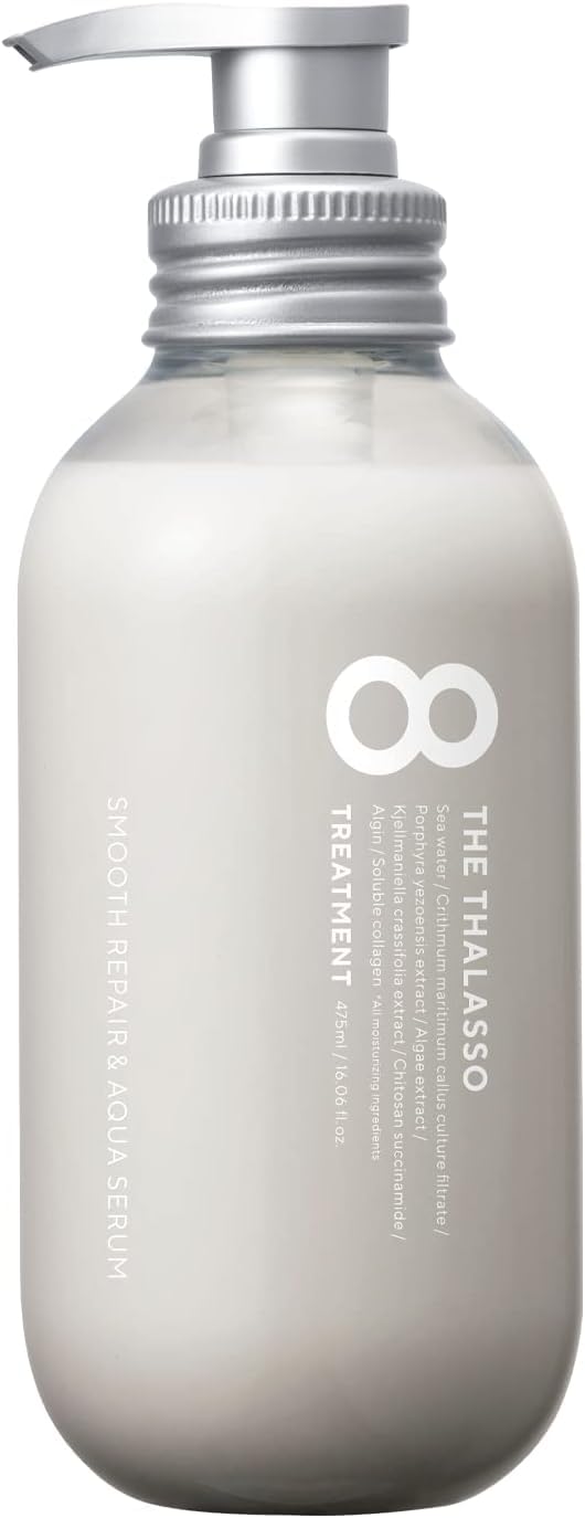 Eight the Thalasso Smooth Treatment Smooth Repair Aqua Hair Care Serum Made in Fruity Floral Scent & Serum, Treatment, 475ml, Japan,