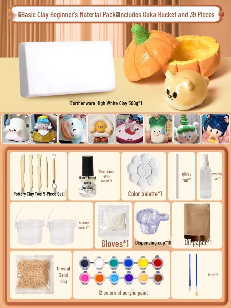 Stone Clay DIY Kit: Lightweight Polymer & Plaster Clay for Handmade Sculptures