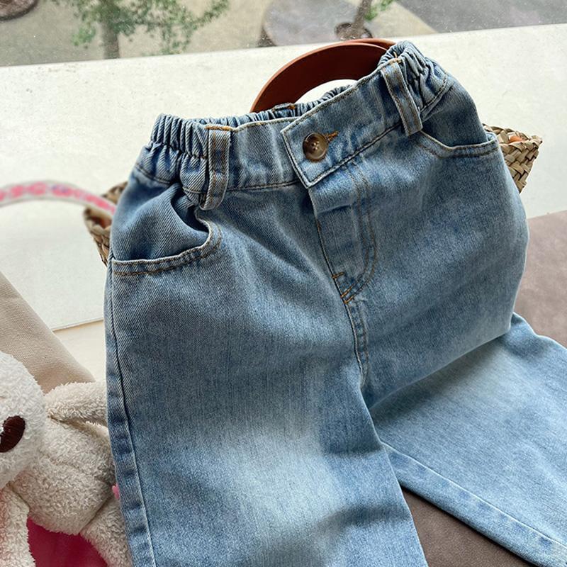 Girls Loose Straight Jeans Skin Friendly And Breathable Casual Pants