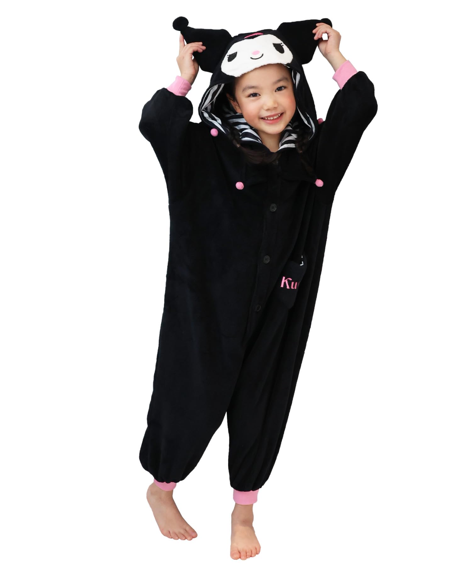

Character Sango Meyer Kuromi Kigurumi for 130cm [SAZAC] Children, чёрный
