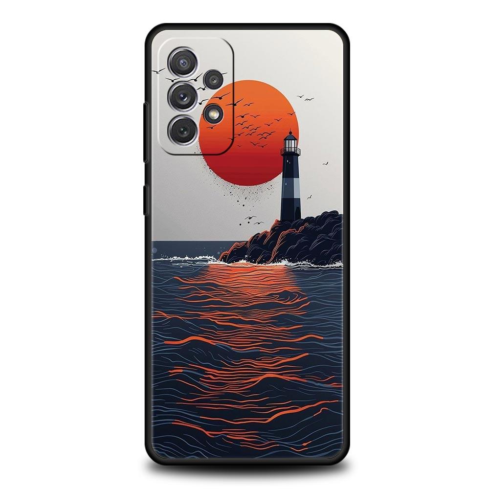 Mountain Sunrise Line Case for Samsung A57 A37 A51 A71 A21S A17 A11 A15 A25 A41 A23 A33 A53 A73 A07 A05S A13 A35 A55 5G Cover